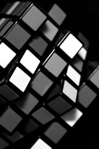 Обои черный, белый, кубик рубика, black, white, rubik's cube разрешение 1920x1080 Загрузить