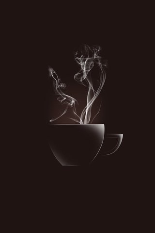 Обои кофе, минимализм, черный фон, чашка, пар, coffee, minimalism, black background, cup, couples разрешение 2560x1600 Загрузить