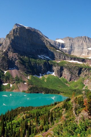 Обои озеро, горы, природа, пейзаж, вид, lake, mountains, nature, landscape, view разрешение 2560x1600 Загрузить