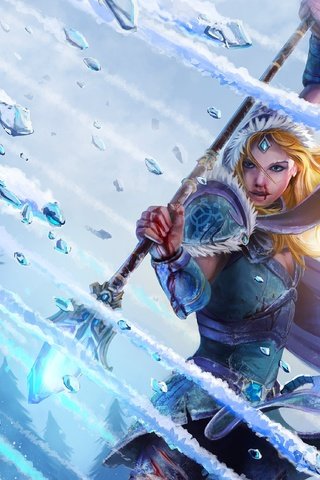 Обои девушка, лёд, плащ, посох, магия, dota 2, girl, ice, cloak, staff, magic разрешение 3210x2230 Загрузить