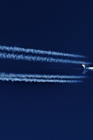Обои небо, самолет, полет, скорость, след, боинг, the sky, the plane, flight, speed, trail, boeing разрешение 1920x1200 Загрузить
