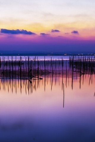 Обои вечер, озеро, закат, отражение, the evening, lake, sunset, reflection разрешение 2583x1722 Загрузить
