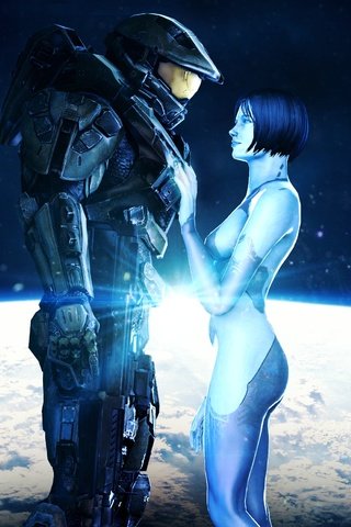 Обои космос, нимб, cortana, john-117, master chief, space, halo разрешение 3052x1541 Загрузить