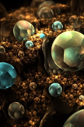 Обои графика, фрактал, сокровище, бриллианты, 3д, graphics, fractal, treasure, diamonds, 3d разрешение 2560x1440 Загрузить