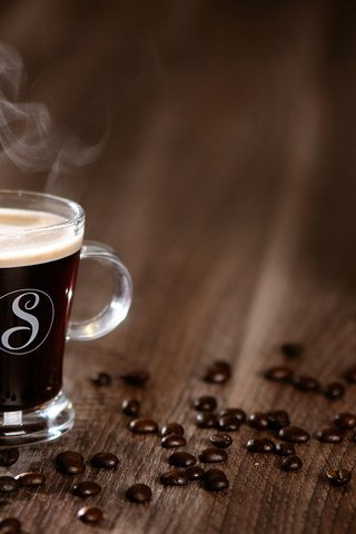 Обои кофе, чашка, кофейные зерна, деревянная поверхность, coffee, cup, coffee beans, wooden surface разрешение 1920x1200 Загрузить