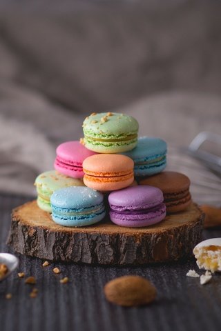 Обои разноцветные, сладкое, печенье, десерт, макаруны, миндальное, colorful, sweet, cookies, dessert, macaroon, almond разрешение 5472x3648 Загрузить