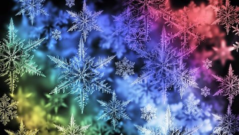Обои снежинки, цвет, спектр, snowflakes, color, range разрешение 1920x1200 Загрузить