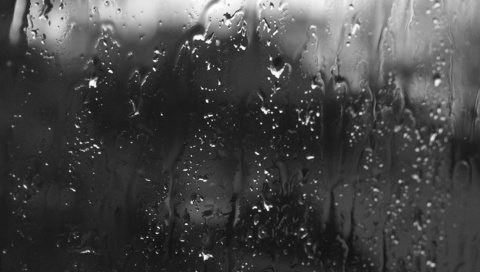 Обои капли, чёрно-белое, дождь, стекло, капли дождя, drops, black and white, rain, glass, raindrops разрешение 2292x1772 Загрузить