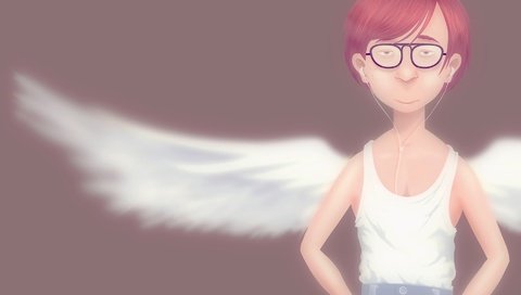 Обои рисунок, крылья, ангел, майка, задрот, figure, wings, angel, mike, nerd разрешение 1920x1440 Загрузить