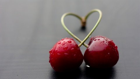 Обои макро, капли, черешня, ягоды, вишня, macro, drops, cherry, berries разрешение 1920x1200 Загрузить