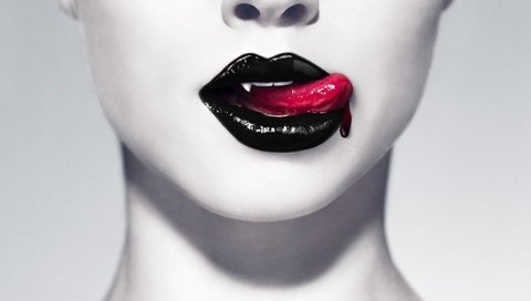 Обои девушка, кровь, губы, вампир, girl, blood, lips, vampire разрешение 2000x1125 Загрузить