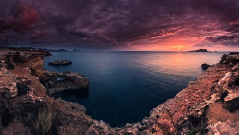 Обои пейзаж, море, скалы.небо, landscape, sea, rock.the sky разрешение 2048x1351 Загрузить