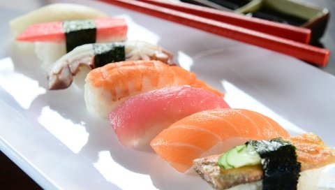 Обои рыба, суши, роллы, японская кухня, fish, sushi, rolls, japanese cuisine разрешение 2880x1922 Загрузить