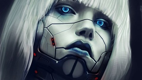 Обои глаза, девушка, робот, лицо, киборг, eyes, girl, robot, face, cyborg разрешение 1920x1429 Загрузить