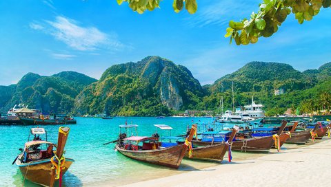 Обои море, пляж, лодки, таиланд, тропики, sea, beach, boats, thailand, tropics разрешение 2805x2000 Загрузить