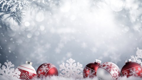 Обои новый год, шары, снежинки, рождество, елочные игрушки, декор, new year, balls, snowflakes, christmas, christmas decorations, decor разрешение 3840x2400 Загрузить