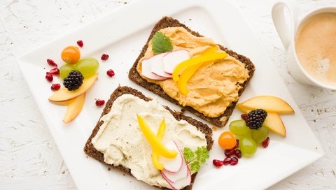 Обои фрукты, бутерброд, хлеб, ягоды, завтрак, паштет, крем, fruit, sandwich, bread, berries, breakfast, pate, cream разрешение 5184x3456 Загрузить