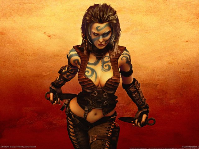 Обои девушка, age of conan hyborian adventures, кинжал, girl, dagger разрешение 1920x1200 Загрузить