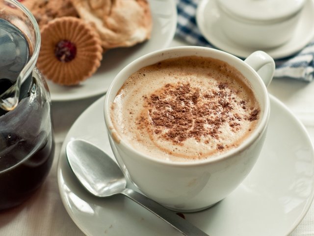 Обои кофе, блюдце, чашка, сливки, coffee, saucer, cup, cream разрешение 2563x1600 Загрузить