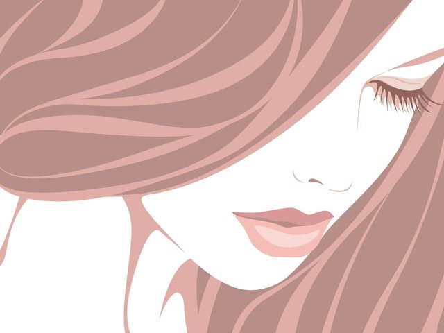 Обои девушка, вектор, волосы, ресницы, закрытые глаза, girl, vector, hair, eyelashes, closed eyes разрешение 4192x2742 Загрузить