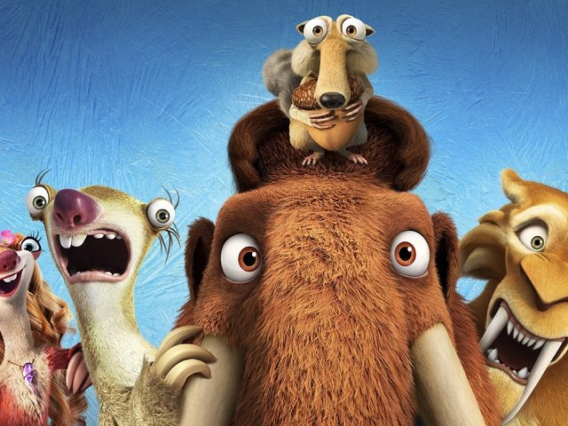 Обои мультфильм, ледниковый период, персонажи, ice age collision course, cartoon, ice age, characters разрешение 3840x2160 Загрузить