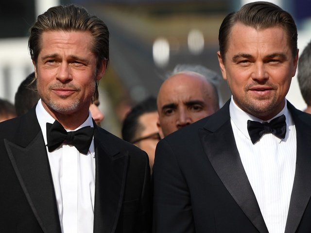 Обои брэд питт, леонардо ди каприо, brad pitt, leonardo dicaprio разрешение 3840x2419 Загрузить