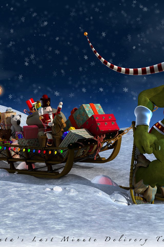 Обои елка, подарки, клаус, сани, аниме, санта клаус, tree, gifts, klaus, sleigh, anime, santa claus разрешение 1920x1200 Загрузить