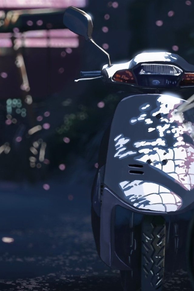 Обои макото синкай, 5 сантиметров в секунду, сакура, мотоцикл, makoto xingkai, 5 centimeters per second, sakura, motorcycle разрешение 1920x1080 Загрузить