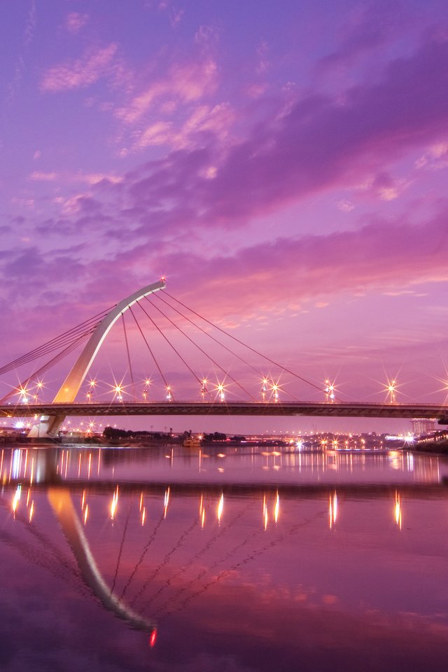 Обои закат, мост, тайвань, sunset, bridge, taiwan разрешение 2560x1600 Загрузить