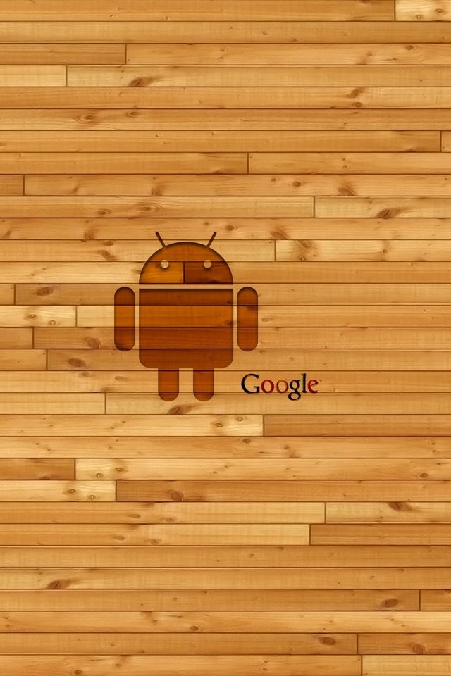 Обои андроид, stena, logotip, gugl, derevyannaya, android разрешение 2560x1369 Загрузить