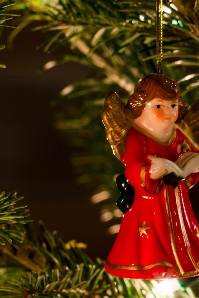 Обои новый год, елка, игрушка, ангел, праздник, огоньки, new year, tree, toy, angel, holiday, lights разрешение 1920x1200 Загрузить