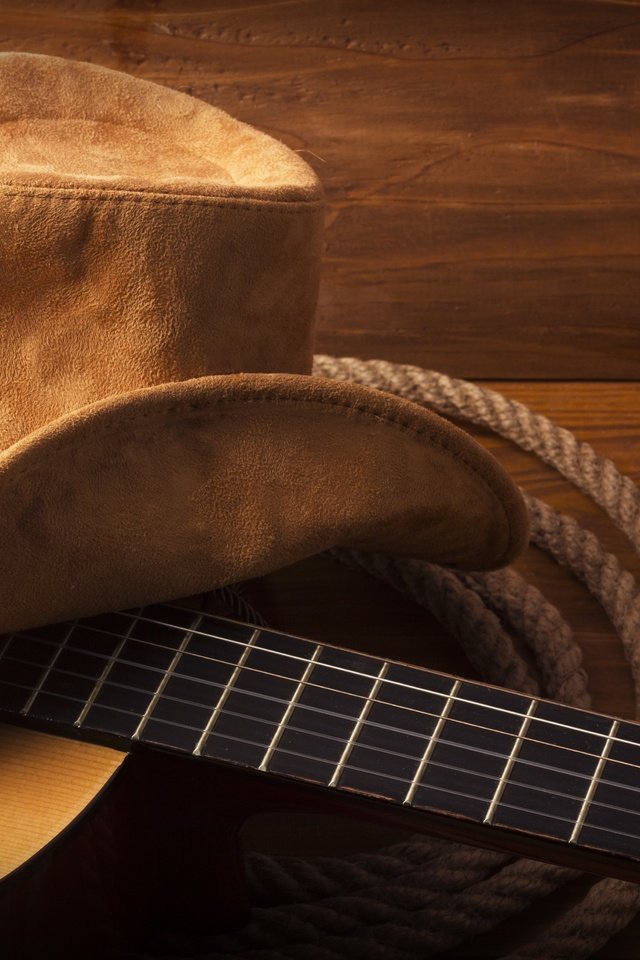 Обои гитара, веревка, шляпа, ушанка, дерева, guitar, rope, hat, wood разрешение 4636x3112 Загрузить