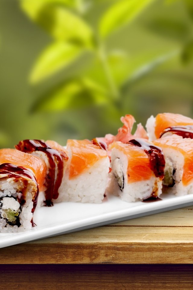 Обои суши, роллы, японская кухня, sushi, rolls, japanese cuisine разрешение 2880x1800 Загрузить