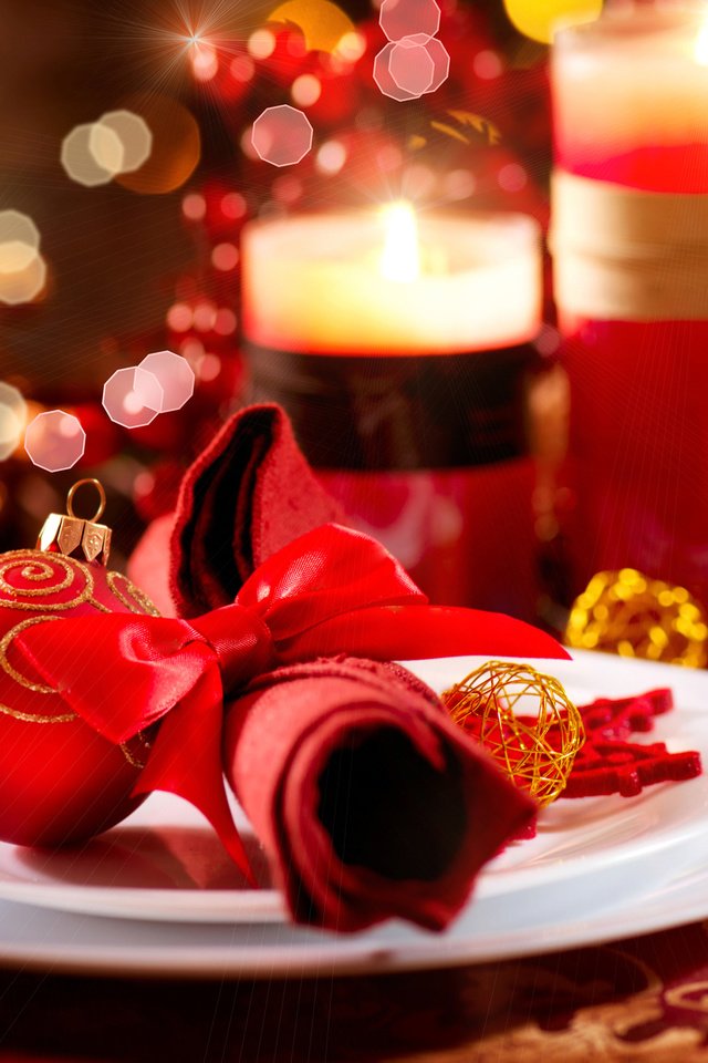 Обои свечи, новый год, рождество, декор, сервировка, candles, new year, christmas, decor, serving разрешение 2880x1800 Загрузить