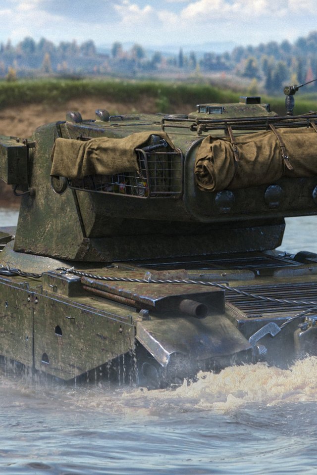 Обои вода, танк, переправа, мир танков, wot, wargaming, emil 1951, water, tank, crossing, world of tanks разрешение 2112x1188 Загрузить