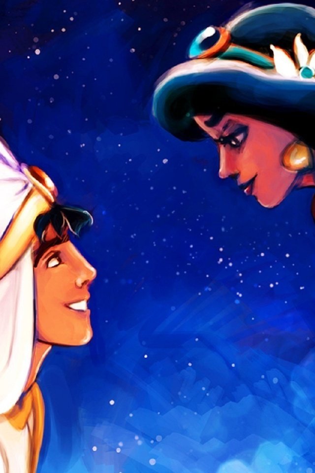 Обои ночь, принц, принцесса, дисней, аладдин, жасмин, night, prince, princess, disney, aladdin, jasmine разрешение 1920x1080 Загрузить