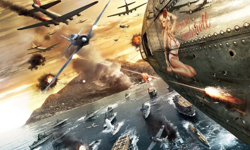 Обои девушка, самолет, война, бой, girl, the plane, war, battle разрешение 2560x1600 Загрузить