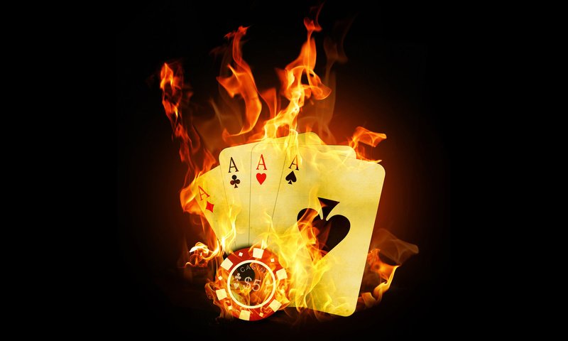 Обои пламя, казино, покер, карты, огонь, тузы, flame, casino, poker, card, fire, aces разрешение 1920x1200 Загрузить