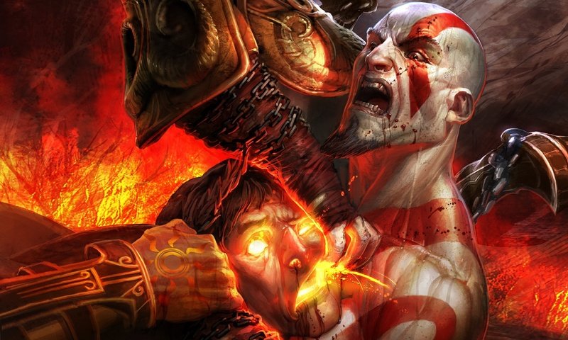 Обои game wallpaper, краcный, кроваво, god of war 3, demon, кратос, red, blood, kratos разрешение 2560x1600 Загрузить