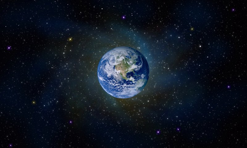 Обои земля, звезды, вселенная, earth, stars, the universe разрешение 2560x1600 Загрузить