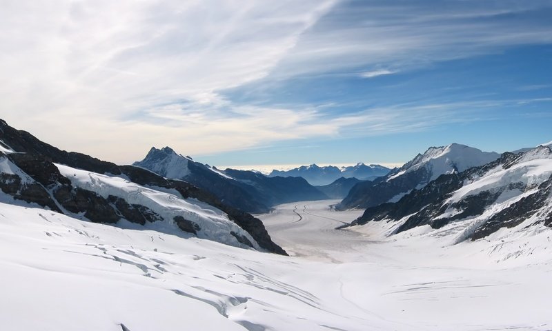 Обои небо, горы, снег, вершины, the sky, mountains, snow, tops разрешение 1920x1080 Загрузить
