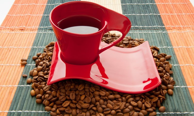 Обои напиток, кофе, чашка, кофейные зерна, drink, coffee, cup, coffee beans разрешение 2560x1600 Загрузить