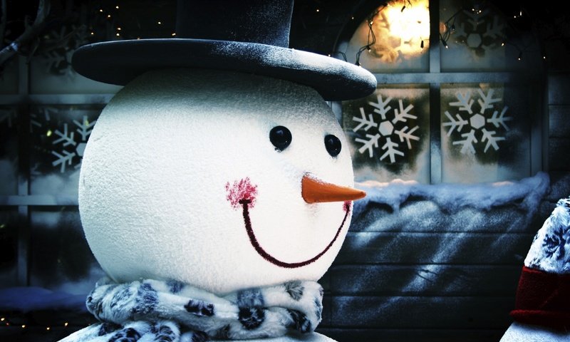 Обои новый год, зима, снежинки, снеговик, new year, winter, snowflakes, snowman разрешение 1920x1200 Загрузить