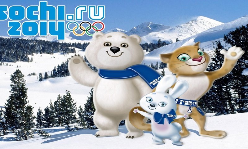 Обои талисманы олимпиады 2014 в сочи, mascots of the olympic games 2014 in sochi разрешение 2560x1440 Загрузить