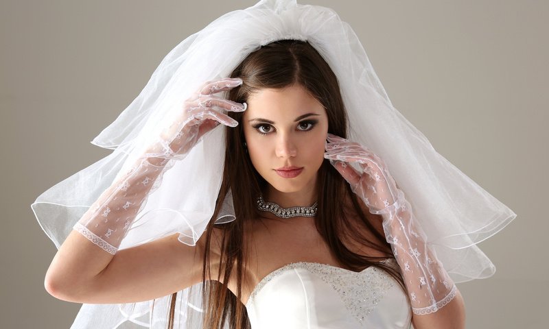 Обои платье, невеста, перчатки, фата, литл каприс, dress, the bride, gloves, veil, little caprice разрешение 1920x1080 Загрузить