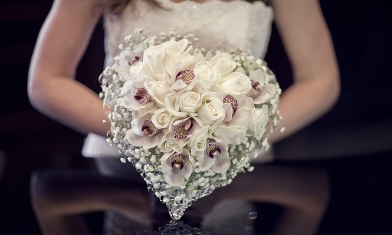 Обои розы, букет, свадьба, невеста, композиция, roses, bouquet, wedding, the bride, composition разрешение 1920x1200 Загрузить