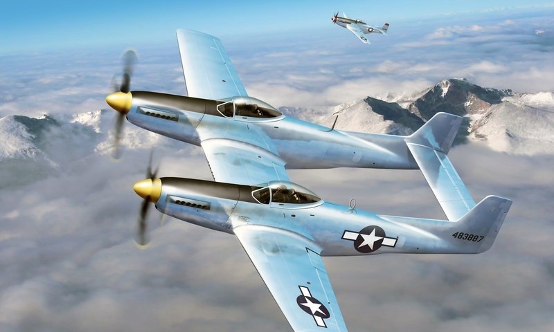 Обои самолеты, p-51, f-82, aircraft, the p-51 разрешение 1920x1200 Загрузить