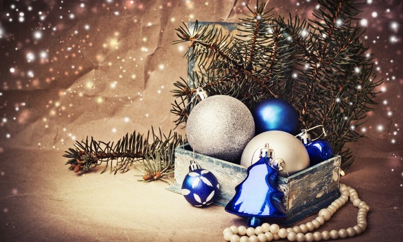 Обои новый год, праздники, серебристые, елка, бусы, елочная, зима, синие, ветки, рождество, шарики, коробка, ель, елочные, декорации, игрушки, встреча нового года, белые, еловая ветка, new year, holidays, silver, tree, beads, winter, blue, branches, christmas, balls, box, spruce, the scenery, toys, white, spruce branch разрешение 2880x1800 Загрузить