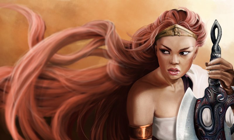 Обои арт, девушка, небесный меч, art, girl, heavenly sword разрешение 2573x1496 Загрузить