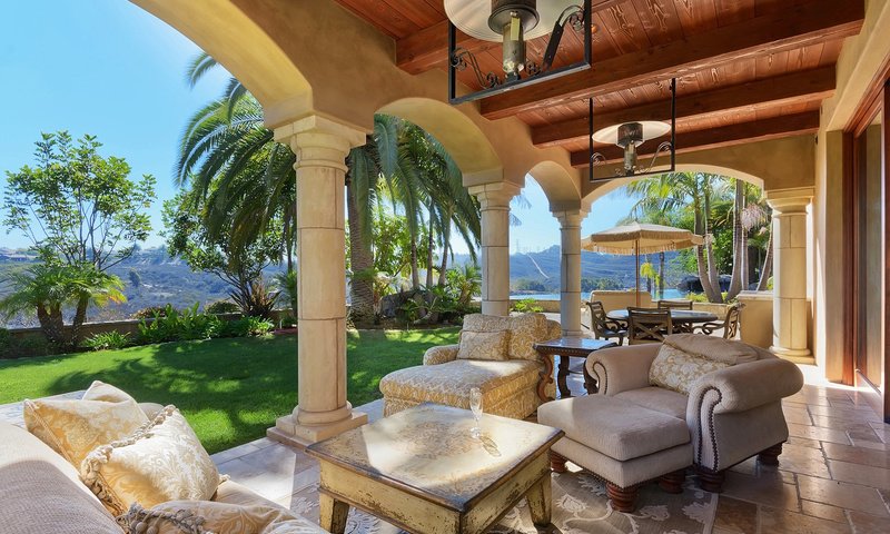 Обои интерьер, ладони, взляд, роскошная, ranch, santa fe, interior, palm, view, luxury разрешение 1920x1200 Загрузить